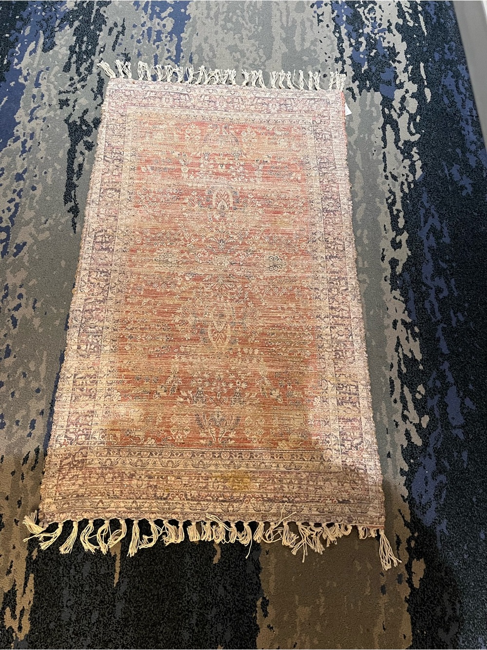 Boho Vintage Fringe Accent Rug / Small Runner (27" x 4') - Great Condition